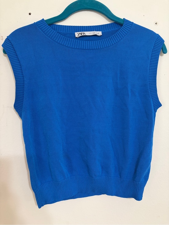 Zara Tops - Zara Electric Blue Ribbed Knit Sleeveless Top